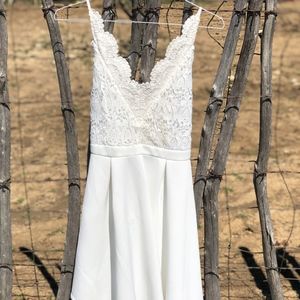 White lace top dress